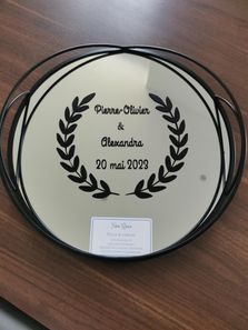 Plateau miroir "mariage" 27€