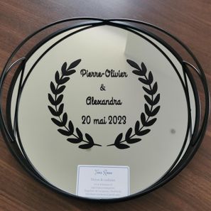 Plateau miroir "mariage" 26€