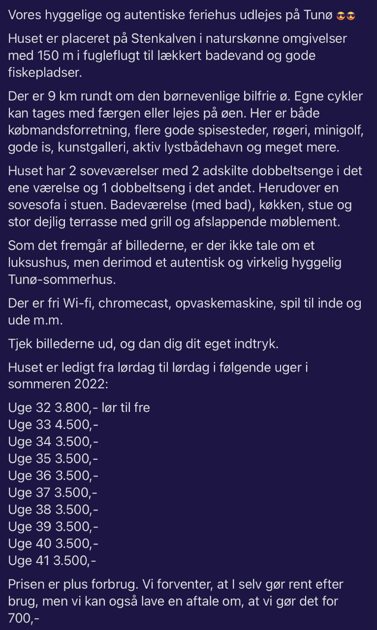 Husdyr og rygning indendørs er ikke tilladt 