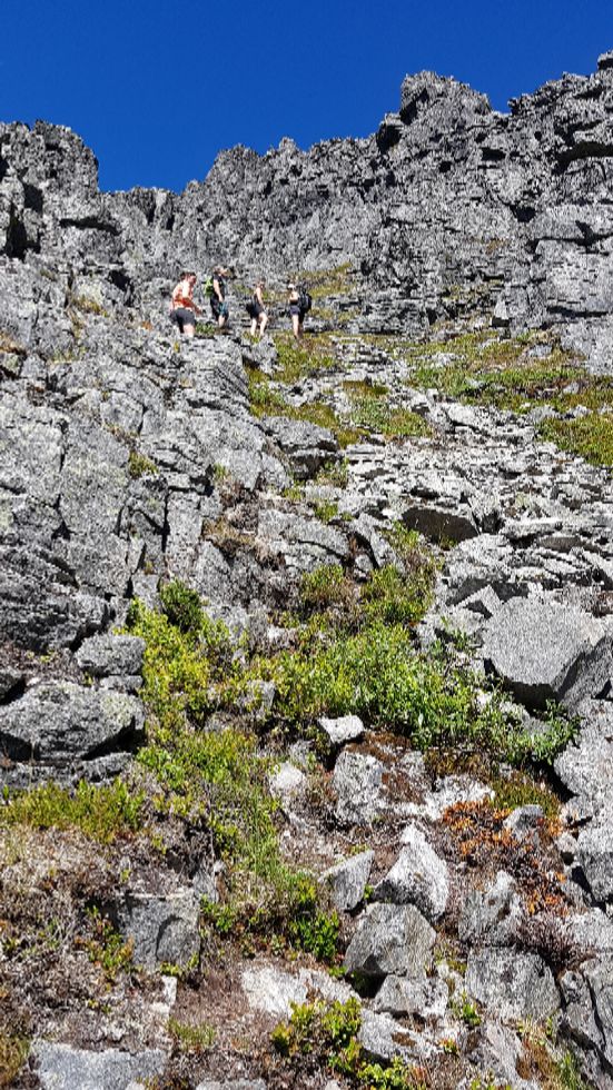 Her er renna opp mot toppen på Hammarsettiden. Flere i fjellet denne dagen.