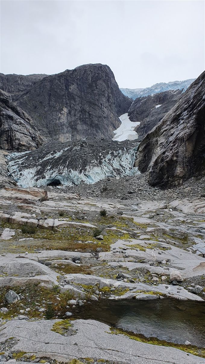 Siste del av veien inn mot breen var grei