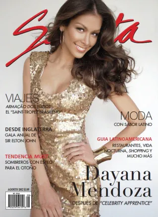 Dayana Mendoza cover of Selecta magazine wearing a gold sequin dress