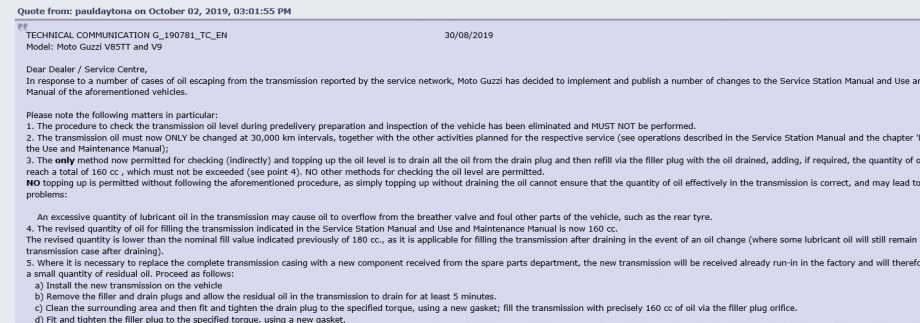 Service Bulletin V85TT Bevel Transmission. 