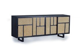 4 sliding door sideboard in mango wood 78x200x40 cm $1326