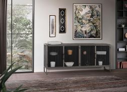4 doors sideboard in Mango wood  80x190x40 cm $ 1155