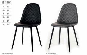 1701-Dining chair in PU leather in grey or black $ 60