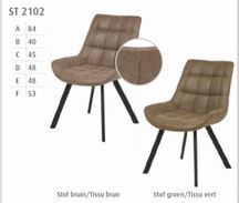 #2102 Dining chair in green or brown stof $ 150