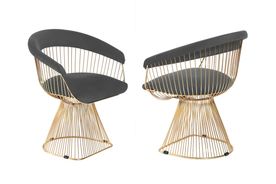 Asten gold,anthracite velvet chair $ 242