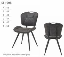#1908 Dining chair in dark grey microfiber $ 136