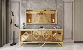 CAYMAN GOLD DRESSER + MIRROR
