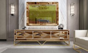 CAYMAN GOLD TV-UNIT + WALL FRAME