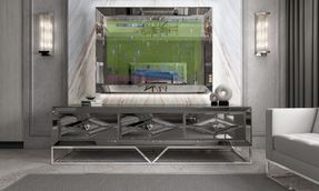 CAYMAN SILVER TV-UNIT + WALL FRAME