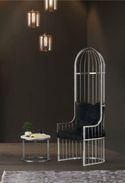 Cage silver chair with black plush $ 825