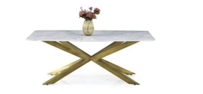 Carrara dining table with x-legs and marble top 180x90x75 cm $1599