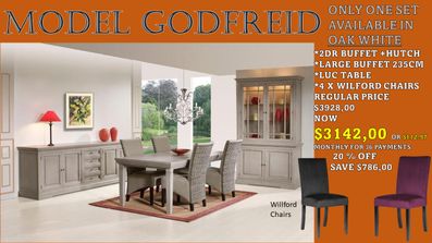 GODFRIED DINING SET WHITE OAK