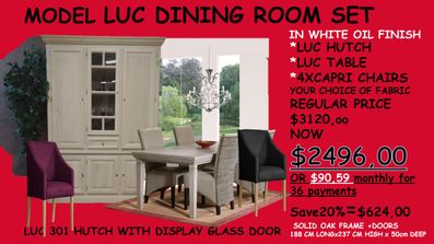 LUC 301 HUTCH + LUC TABLE CAPRI CHAIRS