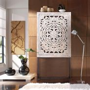 Mykonos cabinet with handcarved details 175x85x38 cm $1079