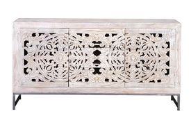 2 doors 3 drawers sideboard in mango wood,handcarved 80x150x38cm $1083