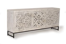 4 doors 3 drawers sideboard in mango wood 80x190x38 cm $1381