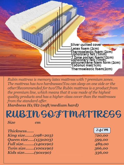 SKY COLLECTION RUBIN MATTRESS 