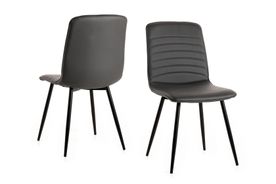 #1613 Dining chair in PU grey $89