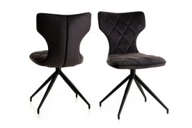 #1808 Dining chair in dark grey stoff $156