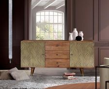 2 doors and 3 drawers sideboard in mango wood 78x160x40 cm $1330