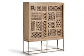 Style sliding door cabinet in mango wood 170x140x40 cm $1399