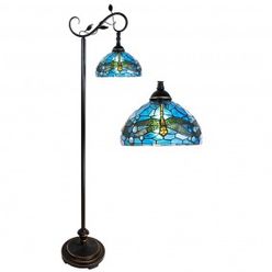 TIFFANY STANDING LAMP 152CM  BLUE DRAGON FLY 354