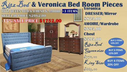 Veronica BED SET DISCOUNT & RITZ BED
