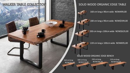 WALKER TABLE + BENCH 160TO 220