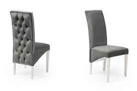Anthracite velvet chair with white legs $143