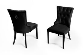 Belfast black velvet chair with black legs $143