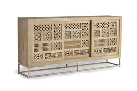 3 sliding door sideboard in Mango wood,dimensions: 95x190x40 cm $1332 
