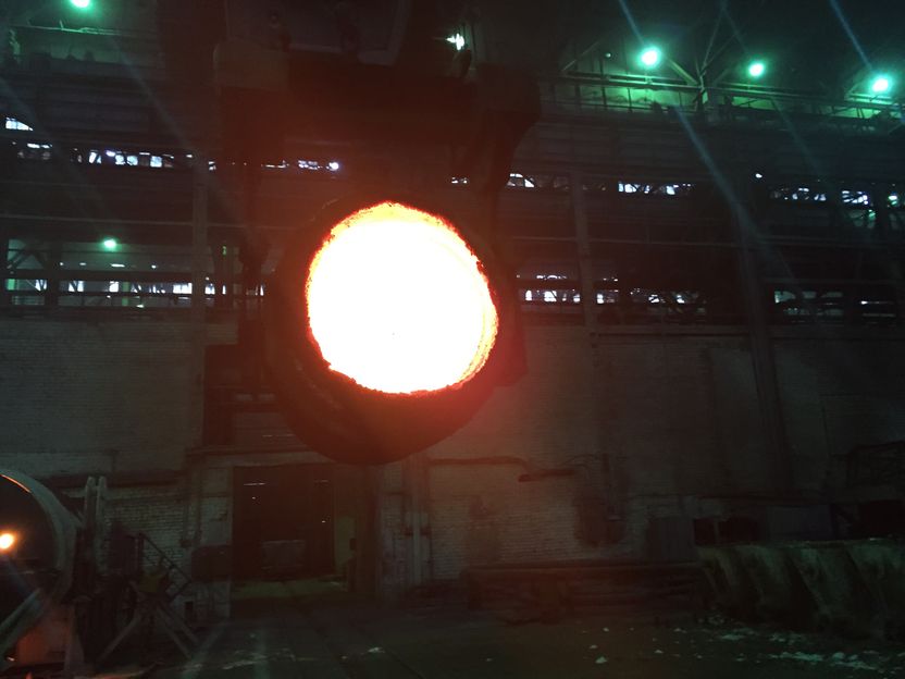 60 t. Steel ladle new lining drying process