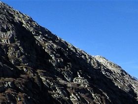 Översikt Grimselsee; Grimsel Hospitz till höger