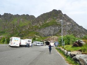 Bilparkeringen i Å  (byn längst västerut på Lofoten heter just så)