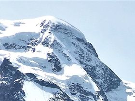 Utsikt från Rotenboden mot berget Riffelhorn 2928 möh