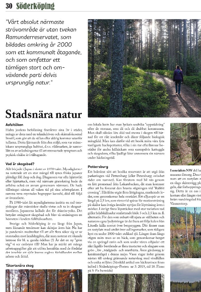 Artikel i Söderköpingsposten maj 2021