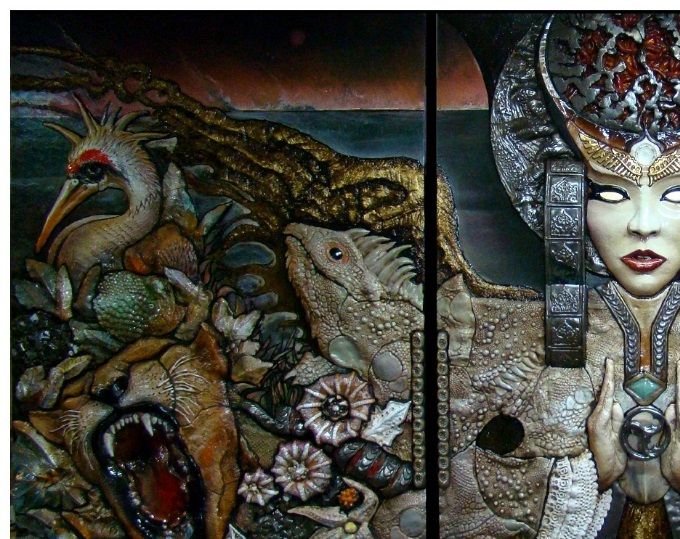 TRISKEL GODDESS  (Tritych) 120 x 246 cm.  By Valdif
