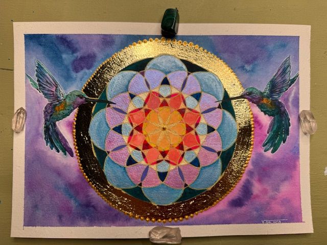 Mandala with Colibri