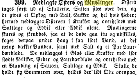 Opskrift på nedlagte østers og muslinger
