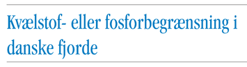 kvælstof eller fosforbegrænsning