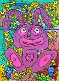 Bunny Mix Media On Cardboard 2023 Size 60x44 cm