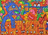 All Hell s Breakin Loose Acrylic 2017 Size 100x135 cm
