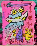 Rock My Heart Mix Media On Cardboard   2024 Size 25x20 cm