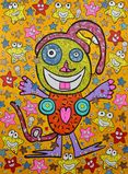 Starfall (Symphony In Pink) Acrylic 2024 Size 95,5x70,5 cm