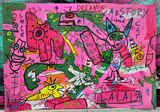 The Little Cat Mix Media  On Cardboard  2024 Size 30x44 cm