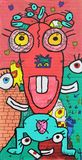 Happy Tooth Mix Media  On Cardboard  Size 2023 Size 44x23 cm