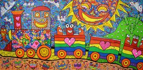 Love Train  2022 Acrylic Size 130x270 cm